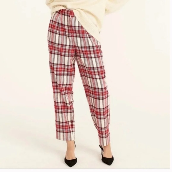 J. Crew Tapered-Leg Wool Pant in Vintage Plaid Size 10 - Picture 1 of 16